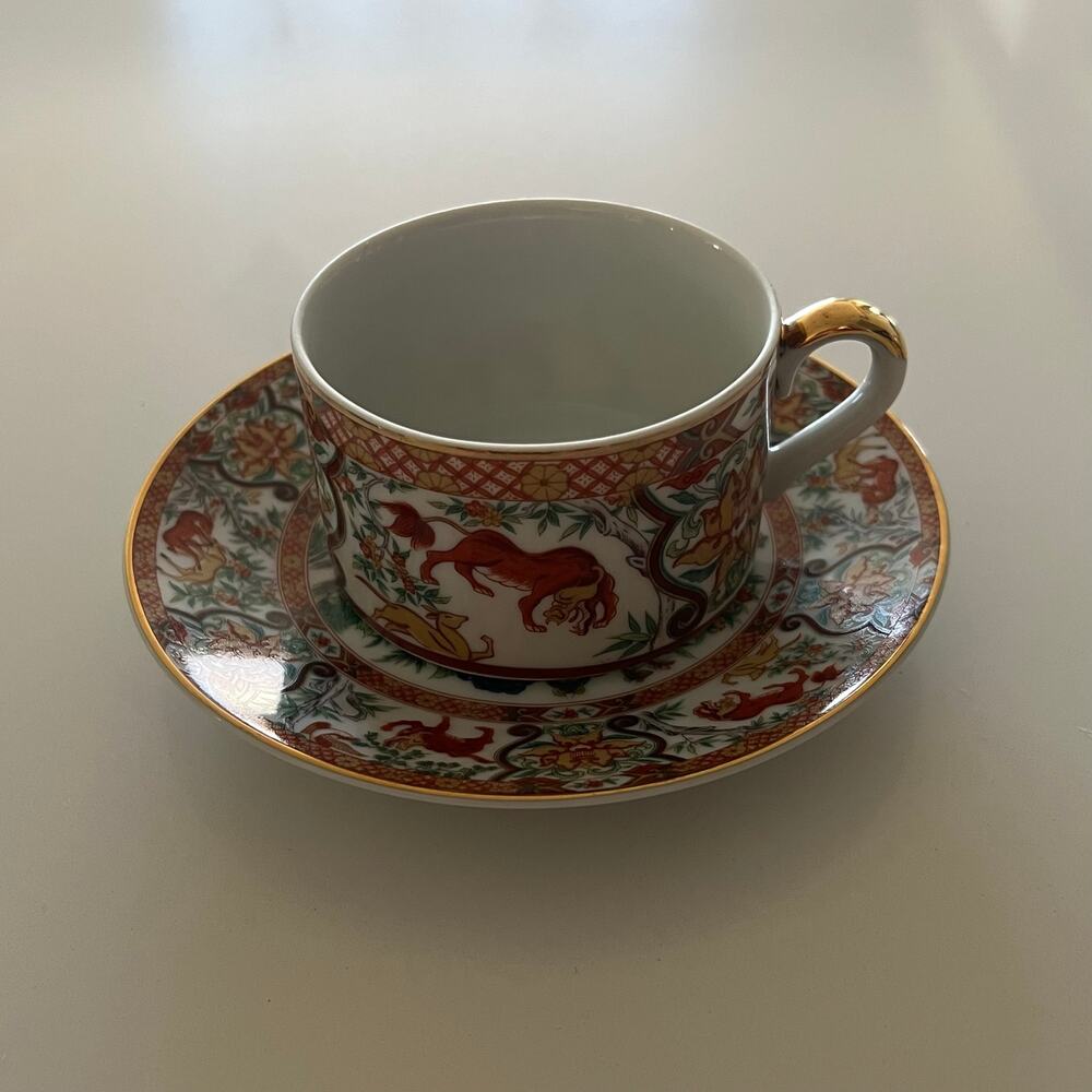Vintage SAJI Japan Fine China Imari Royal Pheasant 9pc Set - 5 Plates & 4 Cups - Picture 4 of 16